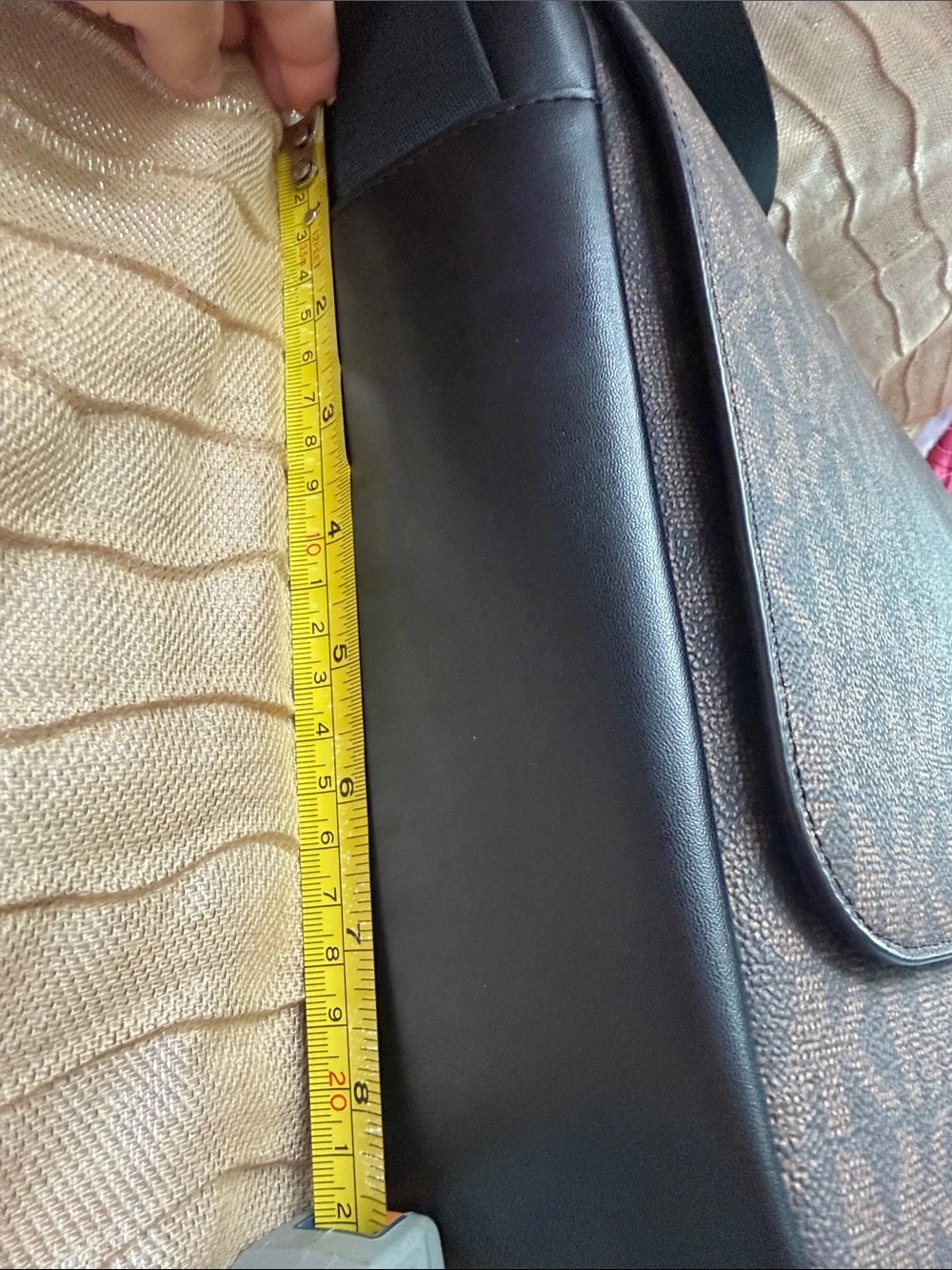 Michael Kors Brown MK Signature Canvas Messenger Bag with Black Strap